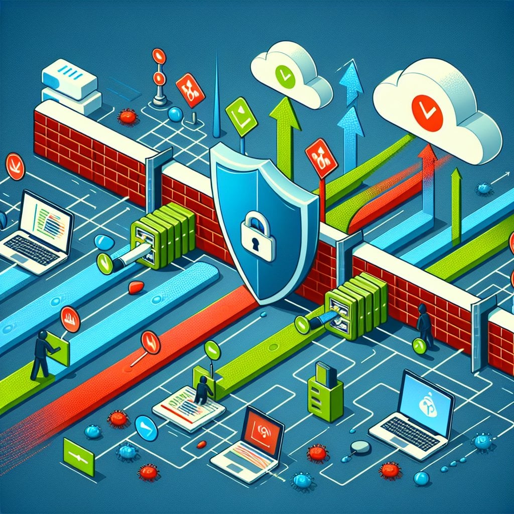 Diagram showing how firewalls filter port checking requests