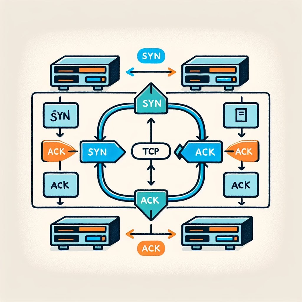 Illustration of TCP three-way handshake during port checking